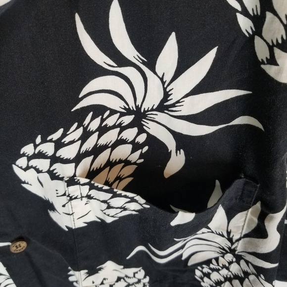 RJC Made In Hawaii Mens XL Black Pineapple Aloha Hawaiian Shirt‎ - Picture 7 of 10
